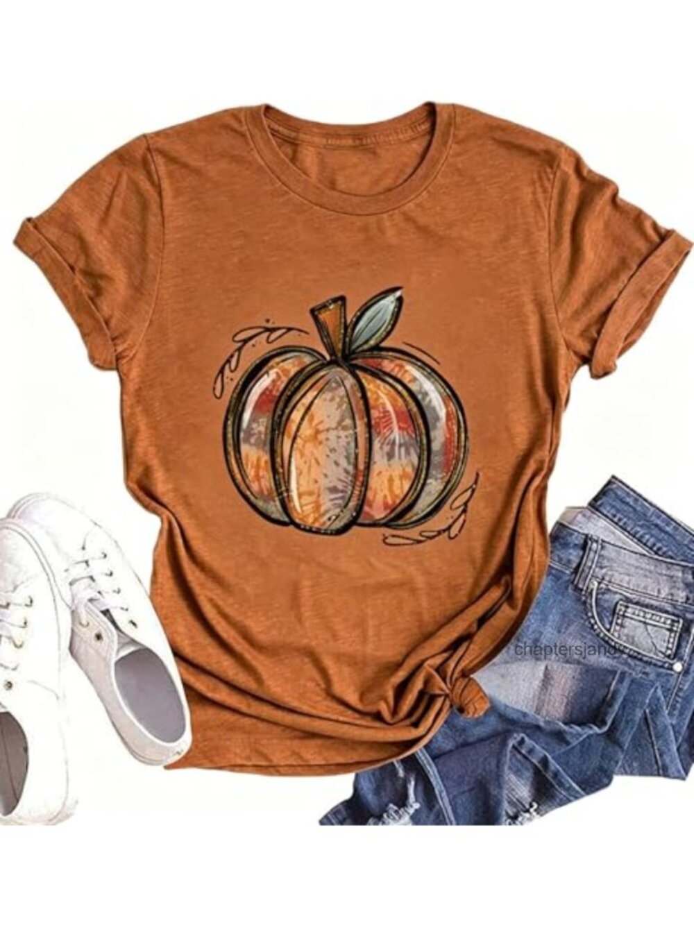 Women's Halloween Pumpkin Graphic Tee Short Sleeve Crew Neck Casual Top